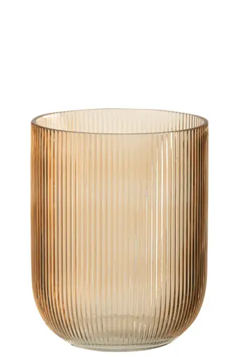 Glasvase - DH ca. 16,7x21 cm, Hellbraun