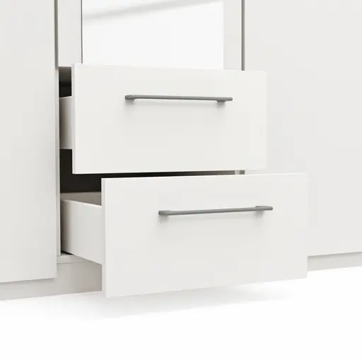 Drehtürenschrank Viana - B. ca. 136 cm, Lack, Weiß