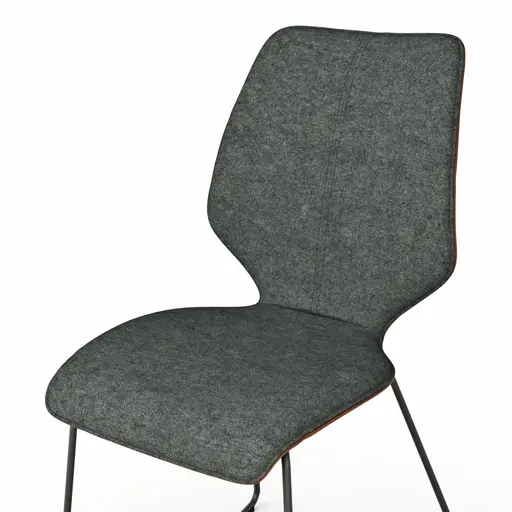 Stuhl Penthouse - Stoff, Steingrau, Leder, Cognac, Kufen, Anthrazit