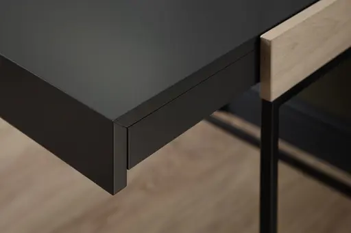 Schreibtisch - Eiche, Milk, Lack, Dunkelgrau