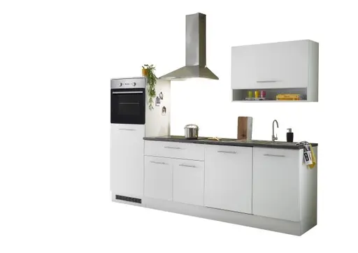 Küchenblock- ohne E-Geräte, B ca. 260 cm, Weiß Matt