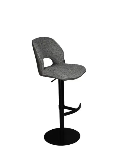 Barhocker MAILE - drehbar, höhenverstellbar, Stoff, Grau, Anthrazit