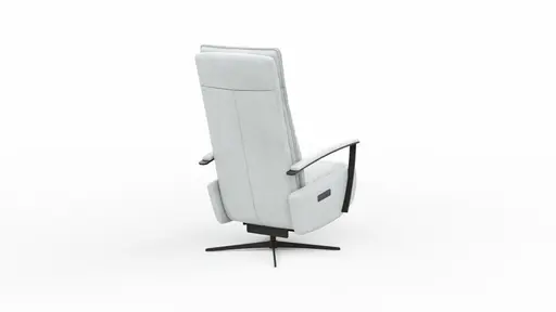 TV-Sessel Lima - Größe M, Relaxfunktion motorisch, Leder, Eisblau