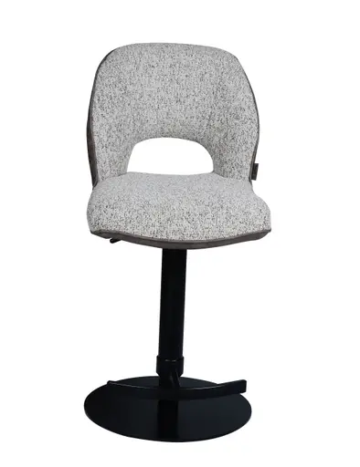 Barhocker MAILE - drehbar, höhenverstellbar, Stoff, Braun