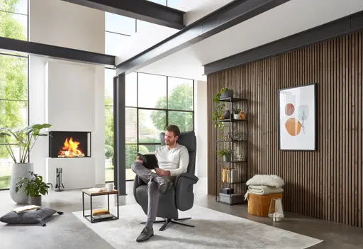 Fernsehsessel EM Pirna HV - Relaxfunktion, Leder, Anthrazit