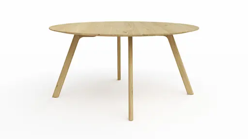 Esstisch Phoenix - LBH ca. 160x160x75 cm, Eiche massiv, Bianco geölt, rund