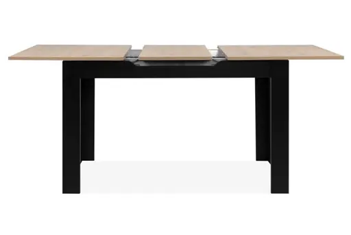 Esstisch - ausziehbar, LB ca. 125x80 cm, Artisan Eiche Nachbildung, Schwarz
