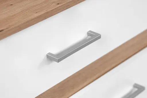 Sideboard- Weiß, Eiche Dekor