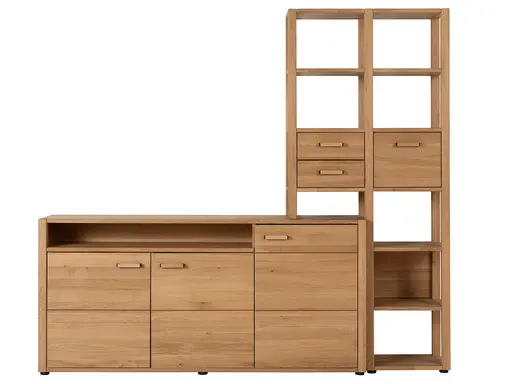Wohnwand Elara - Eiche massiv, legno geölt