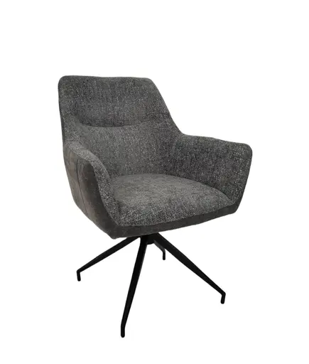 Armlehnstuhl MARYBEL - drehbar, Stoff, Grau