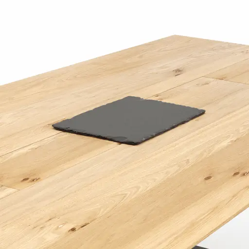 Esstisch Clifton - mit Einsätzen, LB ca. 240x100 cm, Wildeiche massiv, natur geölt