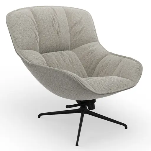 Sessel Unn - Stoff, Grau