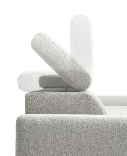 Ecksofa JYTTE - Sofa 2-sitzig mit Longchair rechts, Stoff, Hellgrau