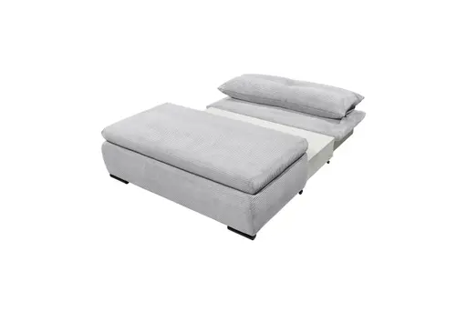 Schlafsofa - 2-Sitzer inkl. Schlaffunktion, Stoff, Hellgrau