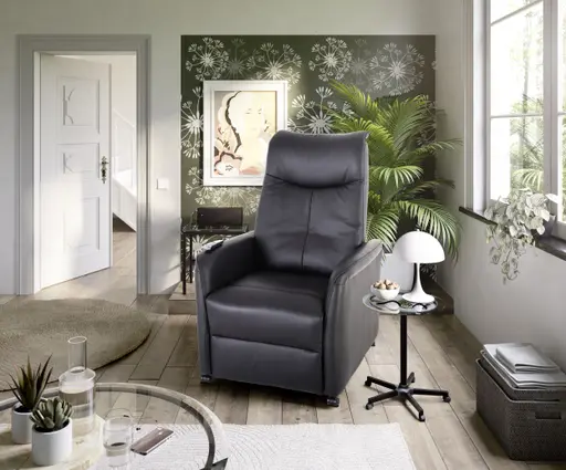 TV-Sessel MITCH - Relaxfunktion, Kunstleder, Schwarz