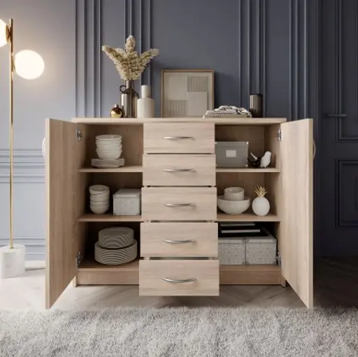 Kommode - B ca. 109 cm, Sonoma Eiche Nachbildung