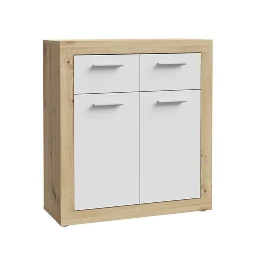 Kommode FIBI- Eiche Dekor, Weiß