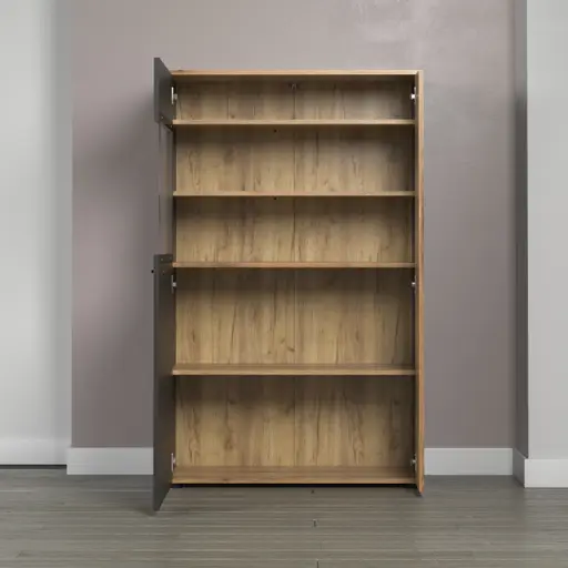 Highboard - B ca. 90 cm, Anthrazit, Eiche Coast Evoke Nachbildung