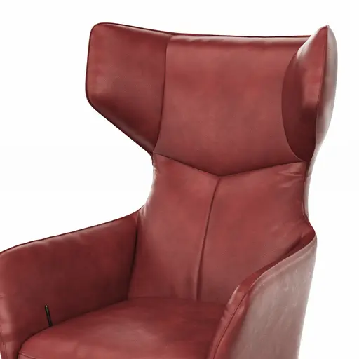 Sessel Noto Relax II - Rückenlehne verstellbar, Leder, Burgund