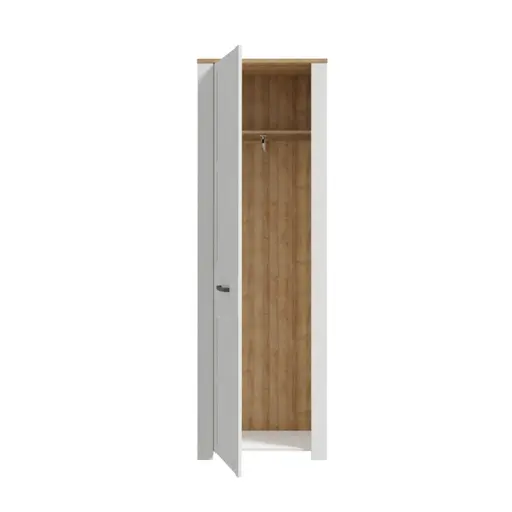 Garderobenkombination FELLIAN- B ca. 240 cm, Weiß, Eiche Dekor