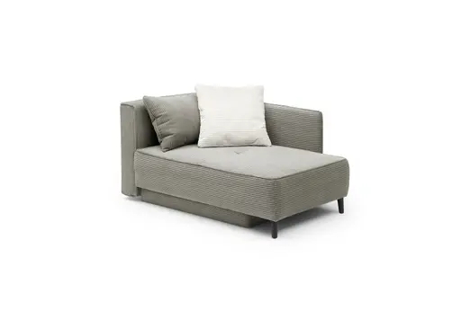 Recamiere JADYN - inkl. Schlaffunktion mit Bettkasten, Stoff, Taupe