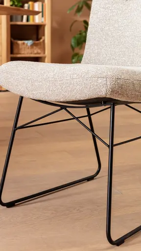 Stuhl Kamari - Stoff, Graubeige