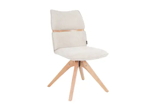 Stuhl MAROU - drehbar, Stoff, Beige