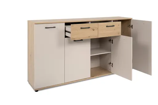 Sideboard- B ca. 160 cm, Eiche Dekor, Beige