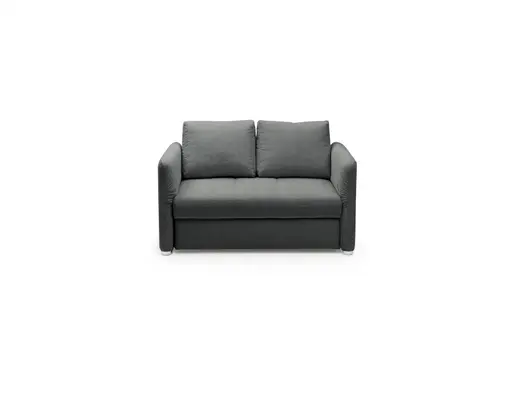 Sofa JORDEN - 1,5-Sitzer inkl. Schlaffunktion mit Bettkasten, verstellbare Armlehnen, Stoff, Dunkelgrau