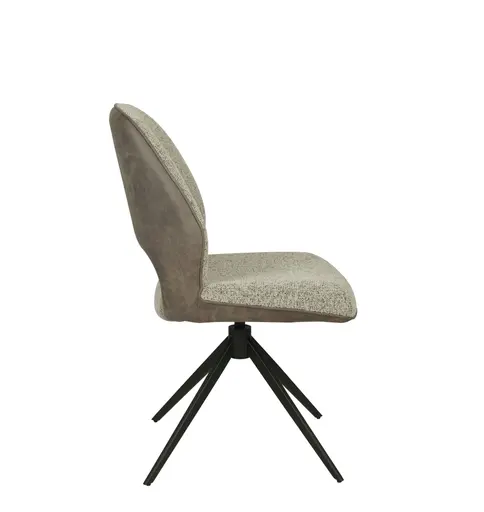 Stuhl MAILE - drehbar, Stoff, Braun