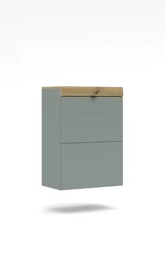 Schuhschrank - B ca. 60 cm, Schilfgrün, Artisan Eiche Nachbildung