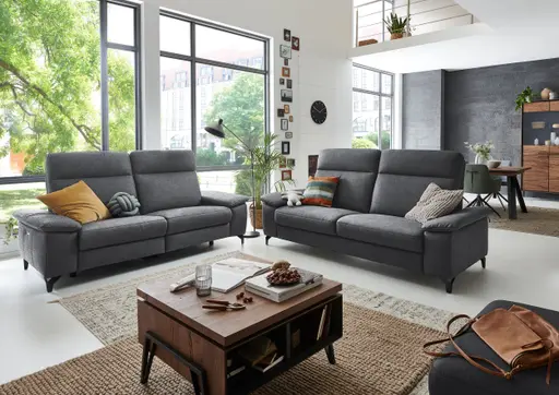 Sofa - 2-Sitzer, Stoff, Grau