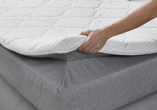 Boxspringbett- Liegefläche ca. 180x200 cm, Stoff, Silber
