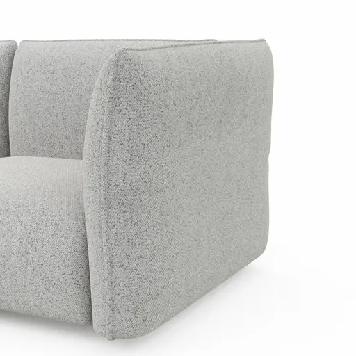 Ecksofa Motone - Ecke links mit 2,5-Sitzer, Stoff, Hellgrau