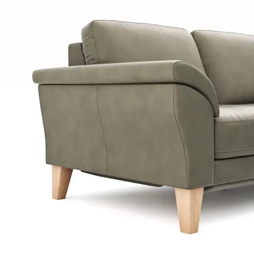 Ecksofa Rockport A - 2,5-Sitzer mit Ecke rechts inkl. Relaxfunktion (motorisch), Leder, Dunkelgrau