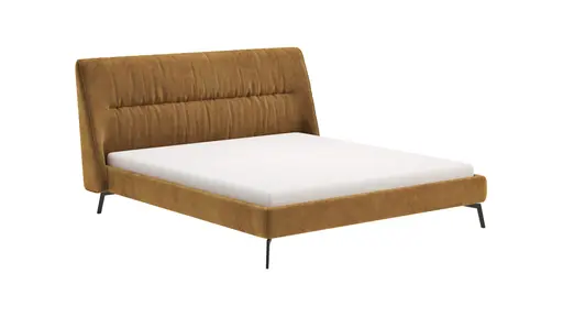 Bett Alvito - Liegefläche ca. 180x200 cm, Stoff, Kurkuma