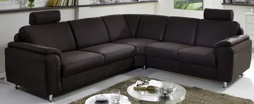 Ecksofa - 2,5-Sitzer, Ecke rechts in Stoff Dunkelbraun