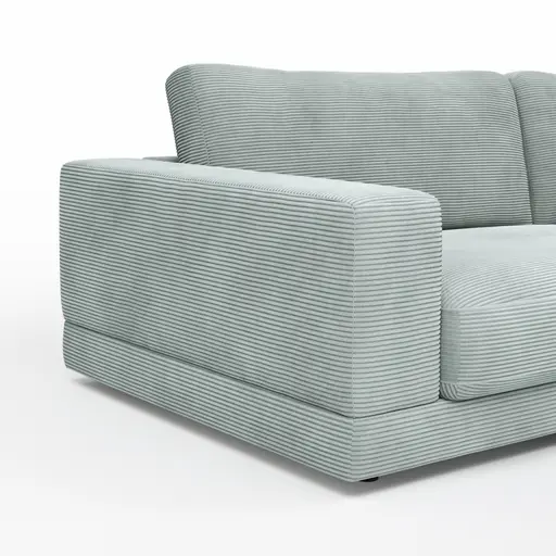 Sofa Juni - 3-Sitzer, Cord, Hellblau