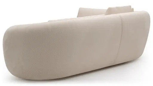 Ecksofa Karasu - Ottomane links mit 3-Sitzer rechts, Stoff, Creme