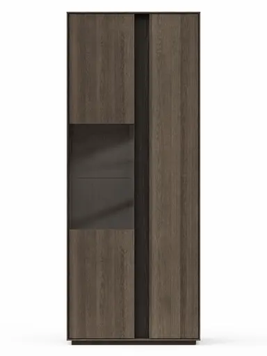 Vitrine Saratoga - Buche massiv, silbergrau geölt