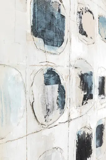 Gerahmtes Bild - LB ca. 120x160 cm, Grau, Blau