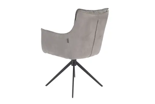Armlehnstuhl MANDY - drehbar, Stoff, Graubeige