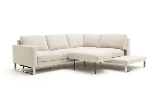 Ecksofa Anna - 2,5-Sitzer mit Ecke rechts inkl. Relaxfunktion (motorisch), Stoff, Beige