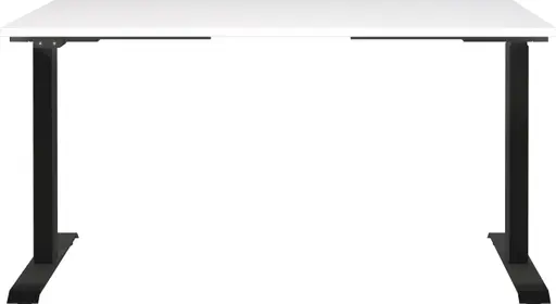 Schreibtisch GELI - höhenverstellbar, LB ca. 140x80 cm, Weiß, Schwarz