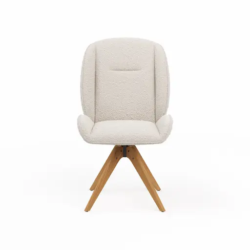 Stuhl Alara - drehbar, Stoff, Weiß