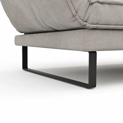 Sofa My - 2,5-Sitzer mit Rückenlehne/Armlehne verstellbar und Drehsitze inkl. Kopfstütze, Stoff, Hellgrau