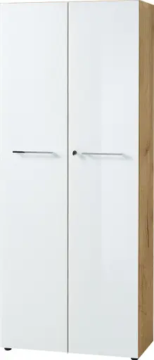 Aktenschrank GWEN - B ca. 80 cm, Eiche Nachbildung, Weiß