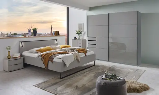 Bettgestell- Liegefläche ca. 180x200 cm, Graubeige