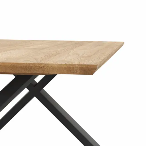 Esstisch Flore - LB ca. 220x120 cm, Wildeiche massiv, natur geölt