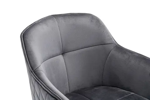 Armlehnstuhl - drehbar, Samt, Grau
